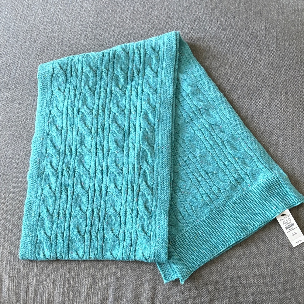 Talbots Heather Tweed Cable Knit Scarf - Picture 2 of 8